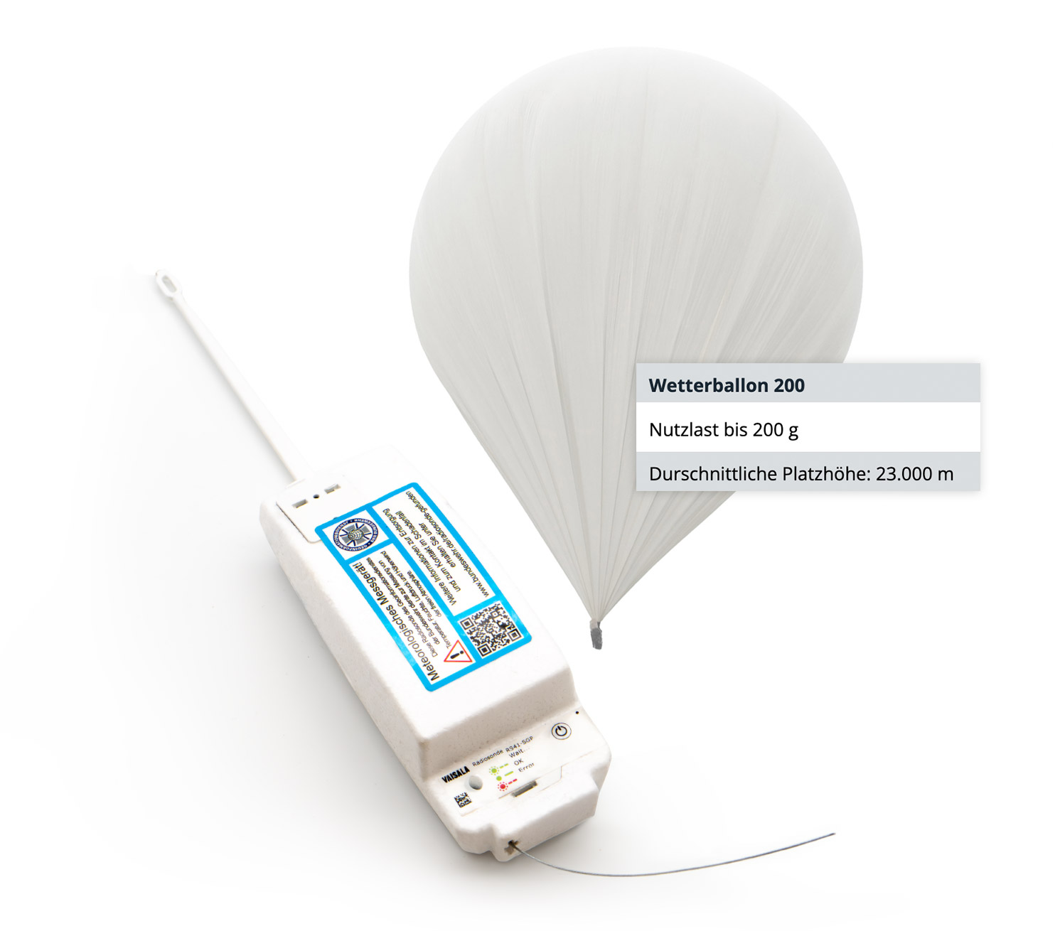 Vaisala Radiosonde mit Wetterballon