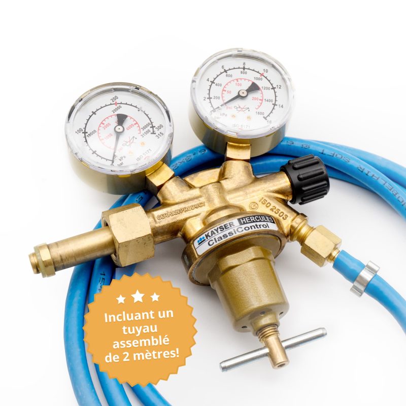 Réducteur de pression pour bouteille d'hélium